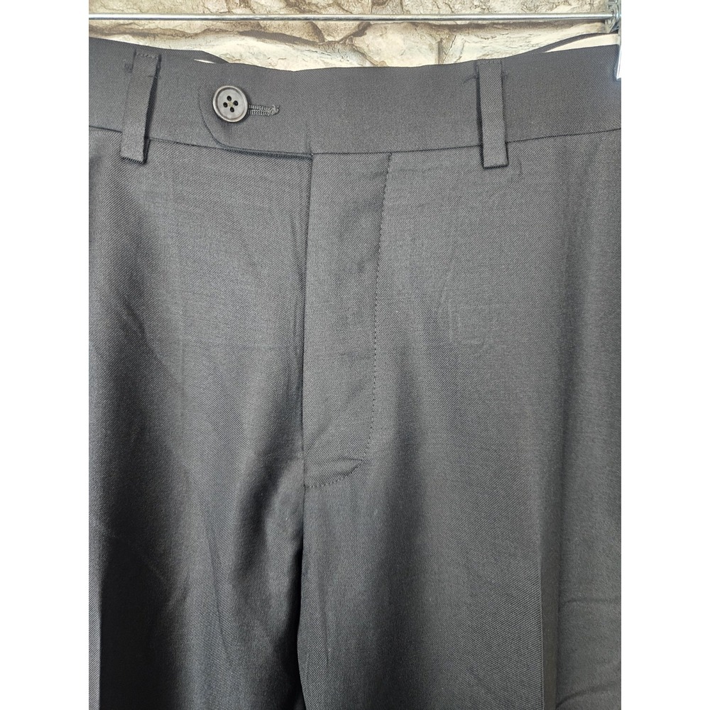 Suitsupply Men's Vitale Barberis Canonico Straight Leg Wool Trousers Black 34x32 - Picture 7 of 11